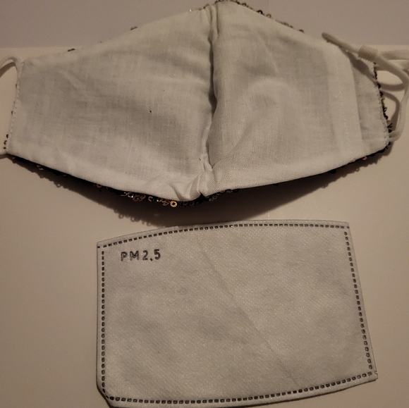 Rainbow Sequin Facemask with Filter, Adult - Picture 5 of 5